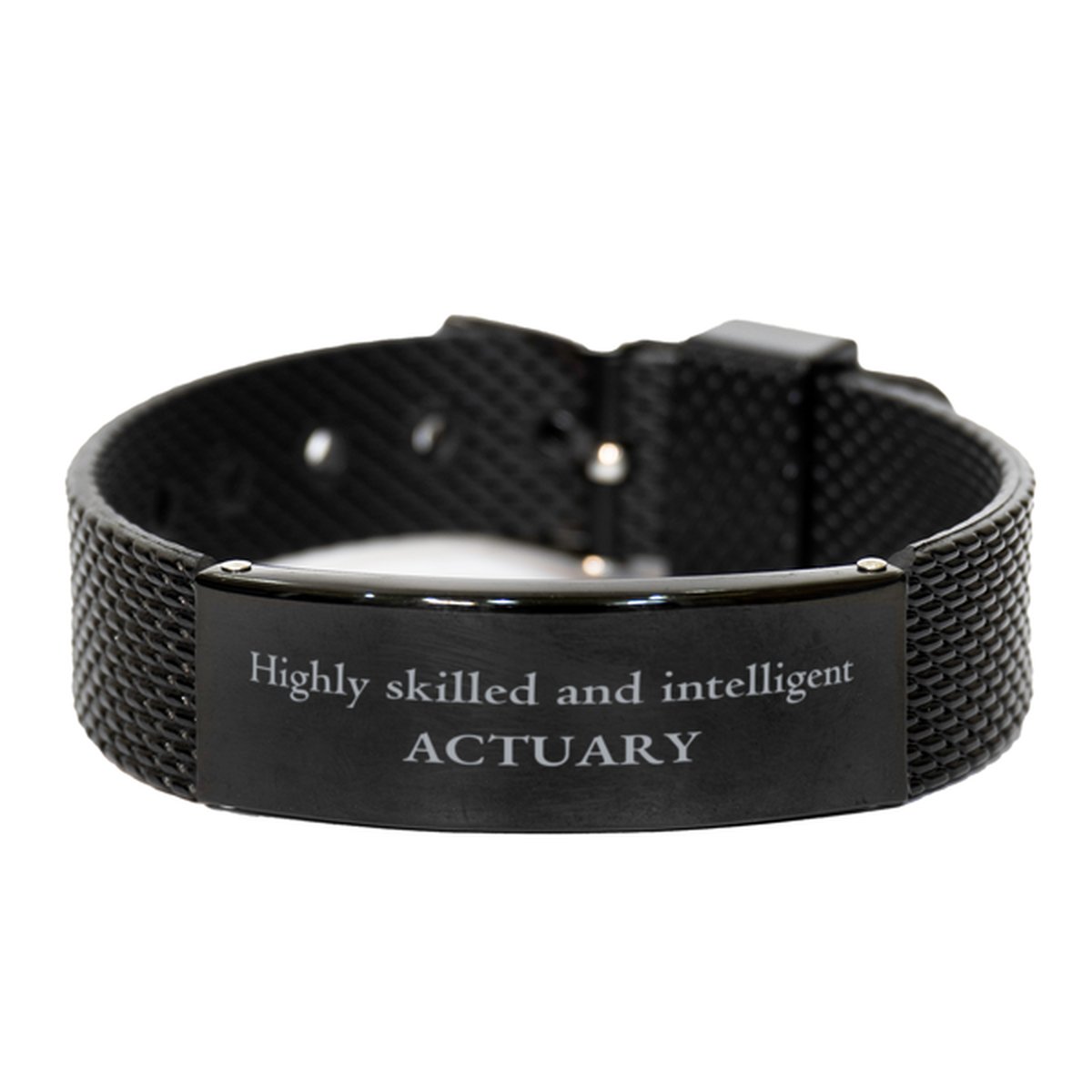 Best Actuary Gifts, Highly skilled and intelligent, Appreciation Birthday Black Shark Mesh Bracelet for Actuary, Men, Women, Friends, Coworkers - amangnyshop