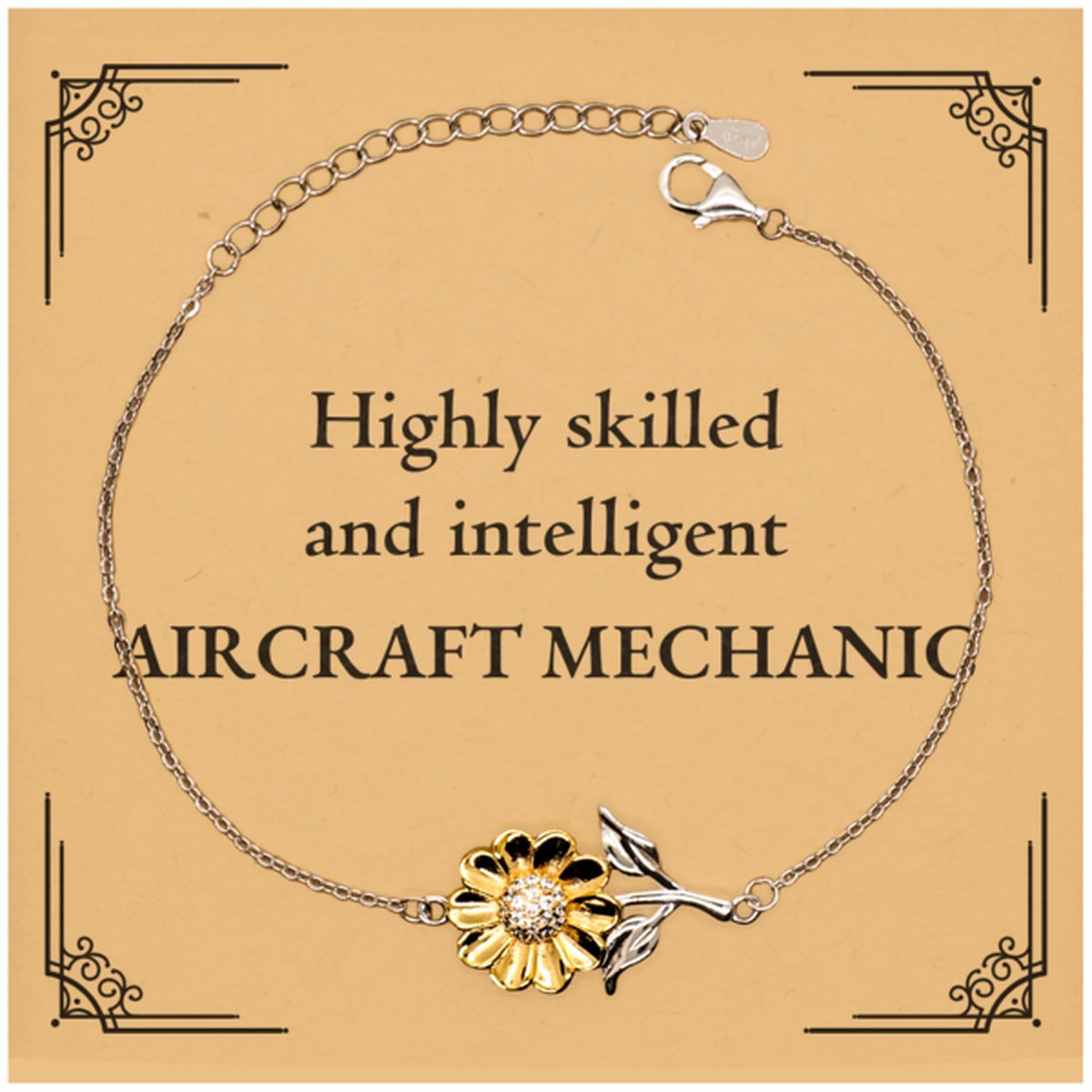 Best Aircraft Mechanic Gifts, Highly skilled and intelligent, Appreciation Birthday Sunflower Bracelet for Aircraft Mechanic, Men, Women, Friends, Coworkers - amangnyshop