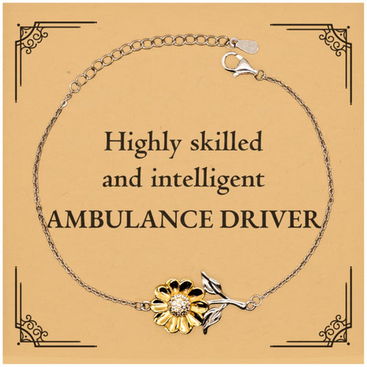 Best Ambulance Driver Gifts, Highly skilled and intelligent, Appreciation Birthday Sunflower Bracelet for Ambulance Driver, Men, Women, Friends, Coworkers - amangnyshop