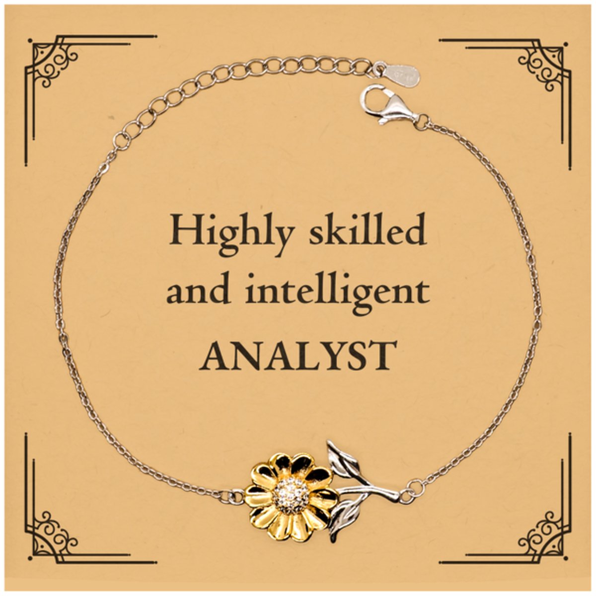 Best Analyst Gifts, Highly skilled and intelligent, Appreciation Birthday Sunflower Bracelet for Analyst, Men, Women, Friends, Coworkers - amangnyshop