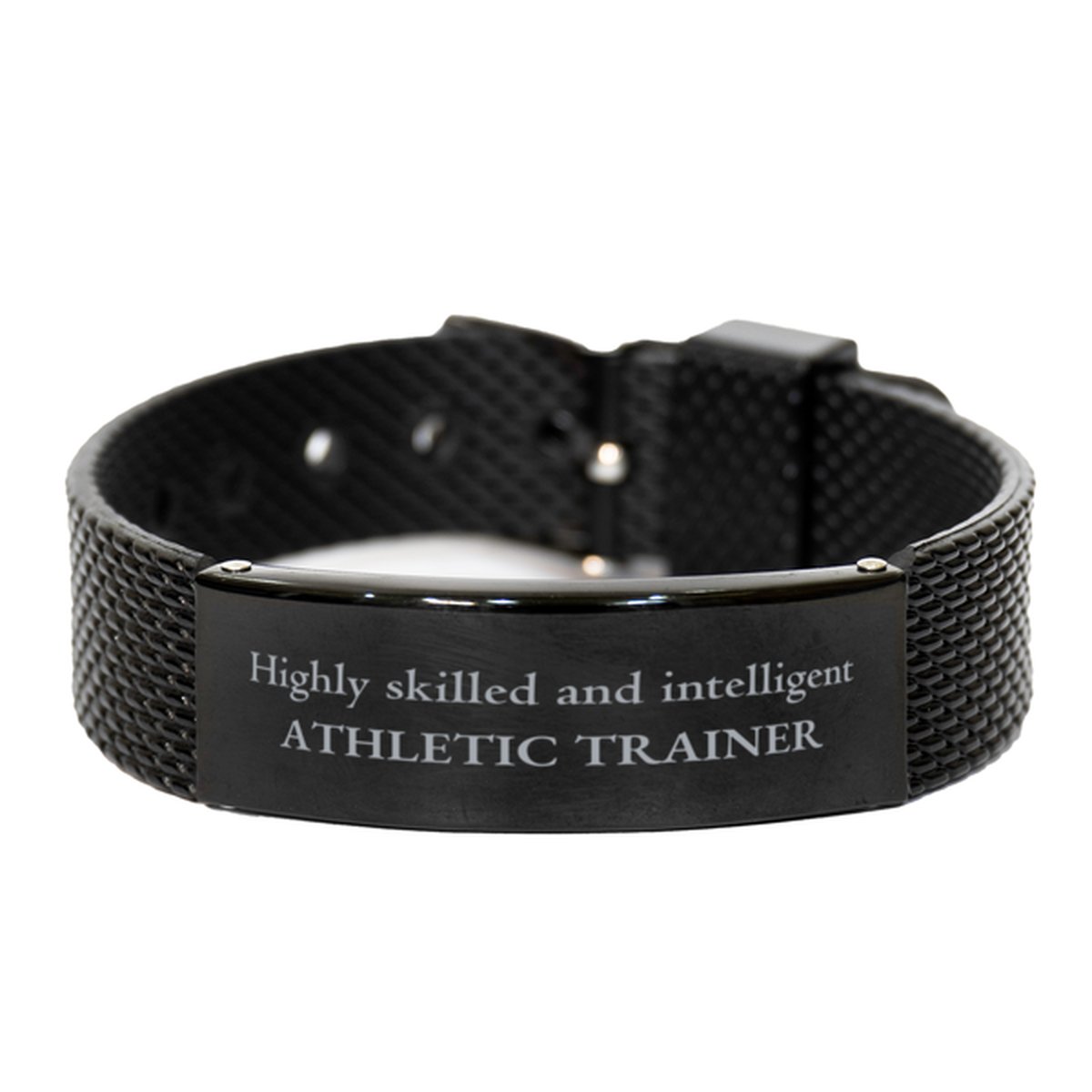 Best Athletic Trainer Gifts, Highly skilled and intelligent, Appreciation Birthday Black Shark Mesh Bracelet for Athletic Trainer, Men, Women, Friends, Coworkers - amangnyshop