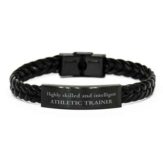 Best Athletic Trainer Gifts, Highly skilled and intelligent, Appreciation Birthday Braided Leather Bracelet for Athletic Trainer, Men, Women, Friends, Coworkers - amangnyshop