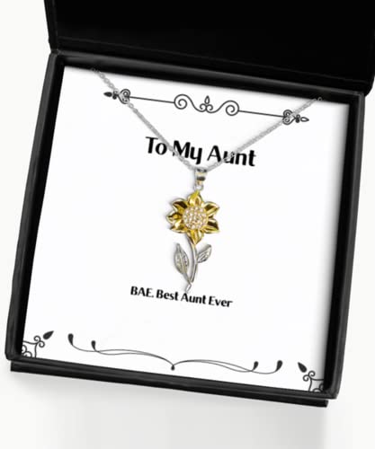 Best Aunt Sunflower Pendant Necklace, BAE. Best Aunt Ever, Present for, Nice Gifts from - amangnyshop