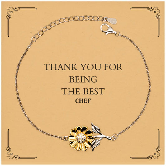 Best Chef Engraved Sunflower Bracelet With Inspirational Message For Kitchen Enthusiasts on Holidays and Special Occasions - amangnyshop