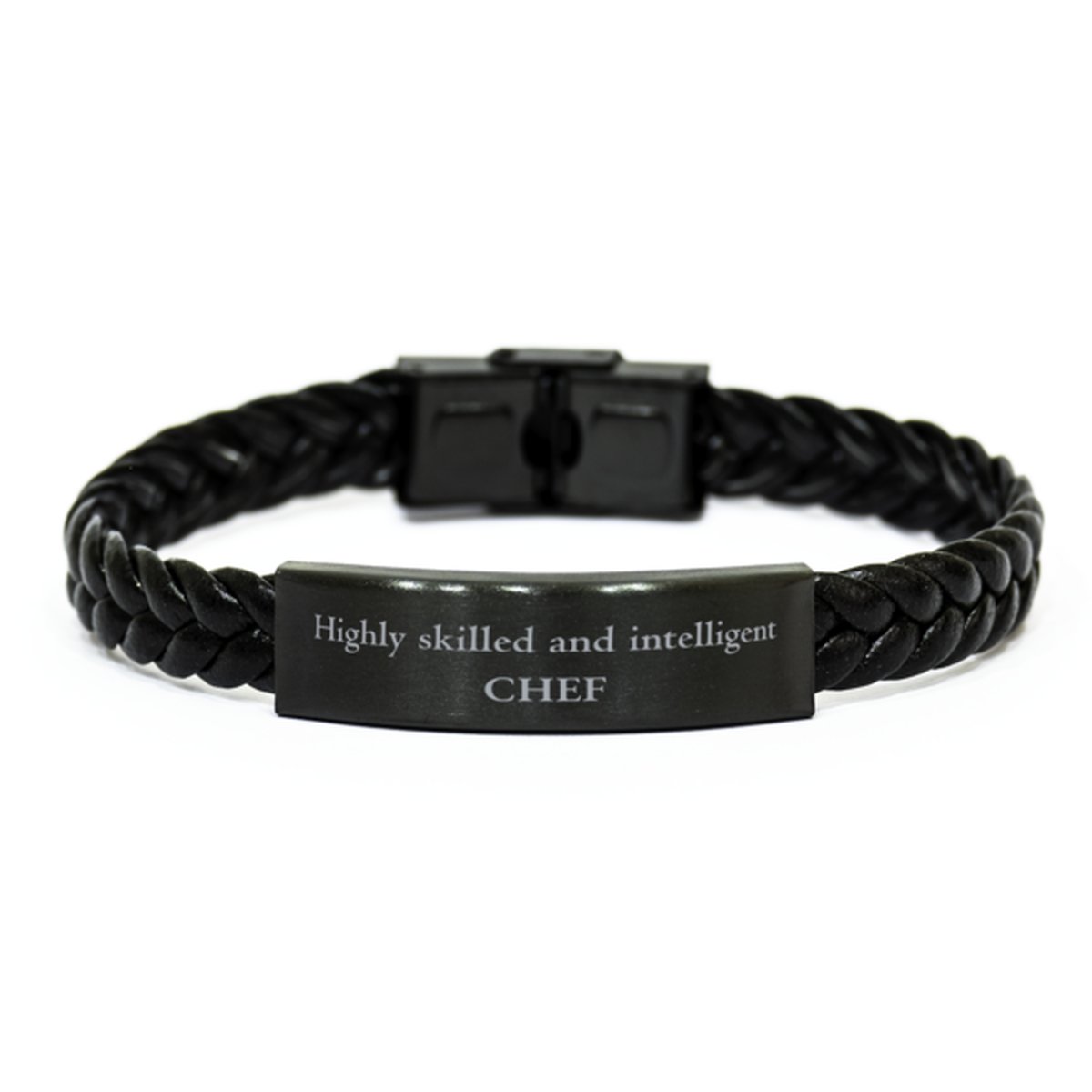 Best Chef Gifts, Highly skilled and intelligent, Appreciation Birthday Braided Leather Bracelet for Chef, Men, Women, Friends, Coworkers - amangnyshop