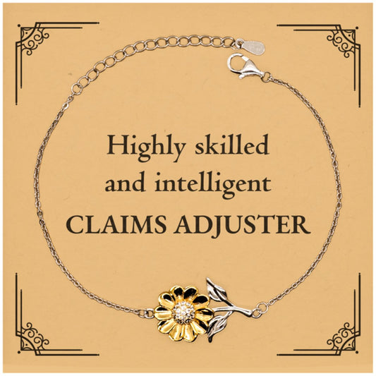 Best Claims Adjuster Gifts, Highly skilled and intelligent, Appreciation Birthday Sunflower Bracelet for Claims Adjuster, Men, Women, Friends, Coworkers - amangnyshop