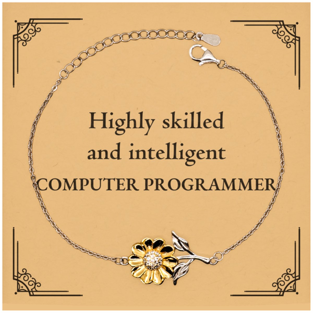 Best Computer Programmer Gifts, Highly skilled and intelligent, Appreciation Birthday Sunflower Bracelet for Computer Programmer, Men, Women, Friends, Coworkers - amangnyshop