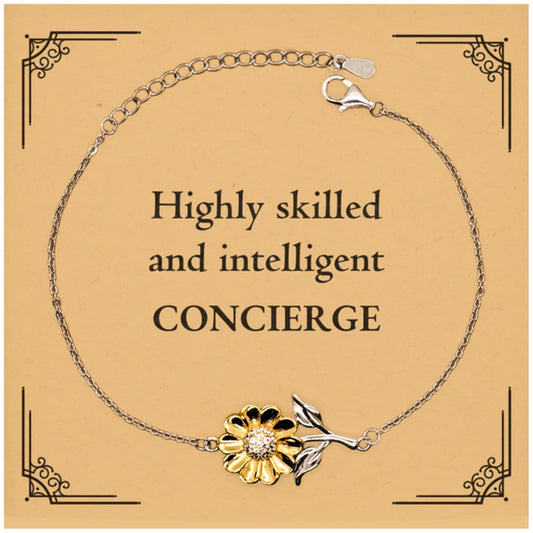 Best Concierge Gifts, Highly skilled and intelligent, Appreciation Birthday Sunflower Bracelet for Concierge, Men, Women, Friends, Coworkers - amangnyshop