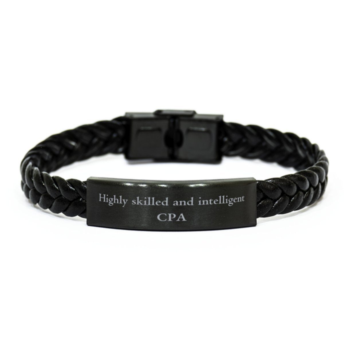 Best CPA Gifts, Highly skilled and intelligent, Appreciation Birthday Braided Leather Bracelet for CPA, Men, Women, Friends, Coworkers - amangnyshop