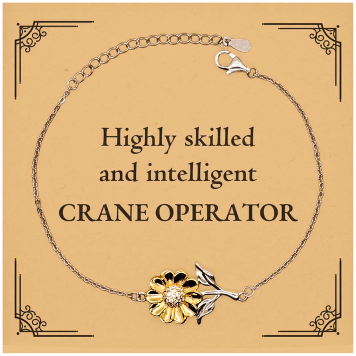 Best Crane Operator Gifts, Highly skilled and intelligent, Appreciation Birthday Sunflower Bracelet for Crane Operator, Men, Women, Friends, Coworkers - amangnyshop