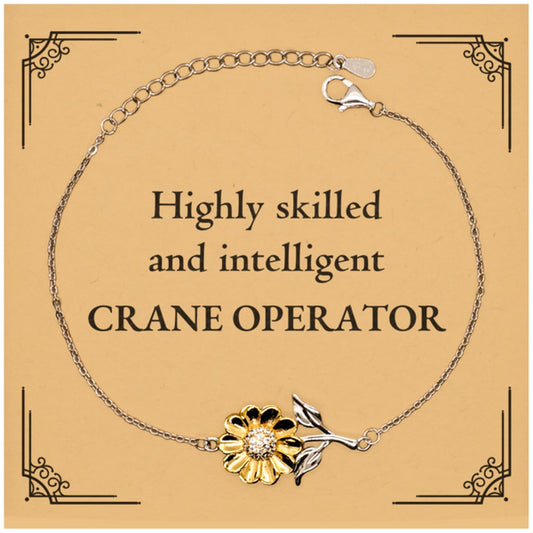 Best Crane Operator Gifts, Highly skilled and intelligent, Appreciation Birthday Sunflower Bracelet for Crane Operator, Men, Women, Friends, Coworkers - amangnyshop