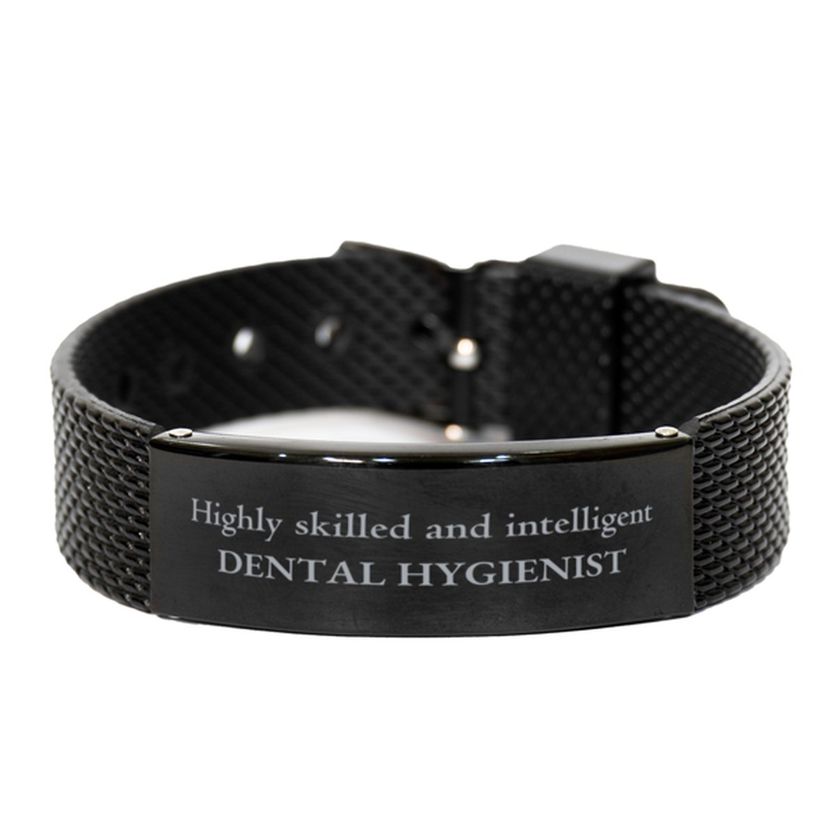 Best Dental Hygienist Gifts, Highly skilled and intelligent, Appreciation Birthday Black Shark Mesh Bracelet for Dental Hygienist, Men, Women, Friends, Coworkers - amangnyshop