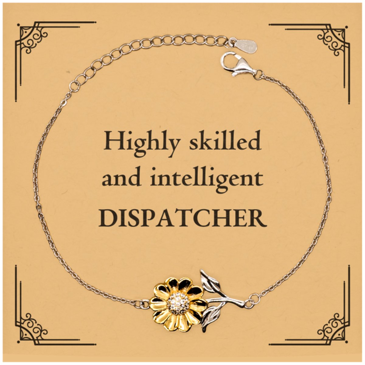 Best Dispatcher Gifts, Highly skilled and intelligent, Appreciation Birthday Sunflower Bracelet for Dispatcher, Men, Women, Friends, Coworkers - amangnyshop