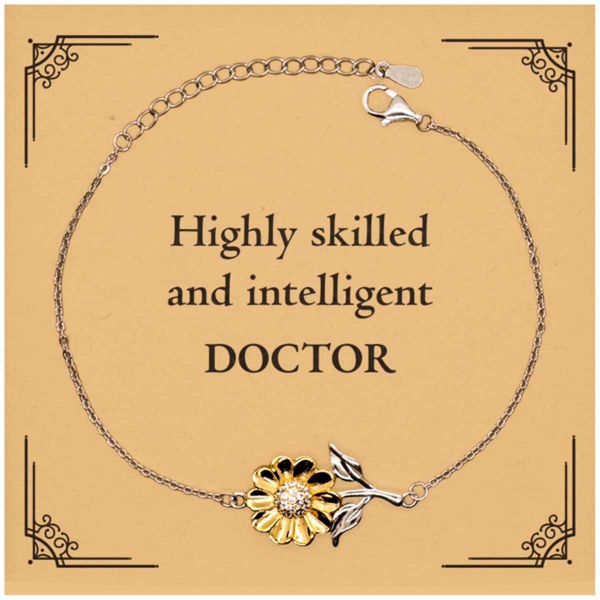 Best Doctor Gifts, Highly skilled and intelligent, Appreciation Birthday Sunflower Bracelet for Doctor, Men, Women, Friends, Coworkers - amangnyshop