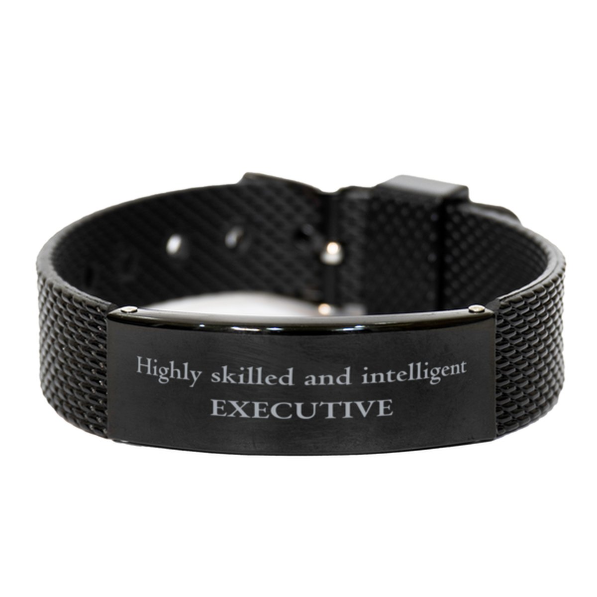 Best Executive Gifts, Highly skilled and intelligent, Appreciation Birthday Black Shark Mesh Bracelet for Executive, Men, Women, Friends, Coworkers - amangnyshop