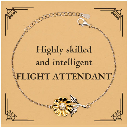 Best Flight Attendant Gifts, Highly skilled and intelligent, Appreciation Birthday Sunflower Bracelet for Flight Attendant, Men, Women, Friends, Coworkers - amangnyshop