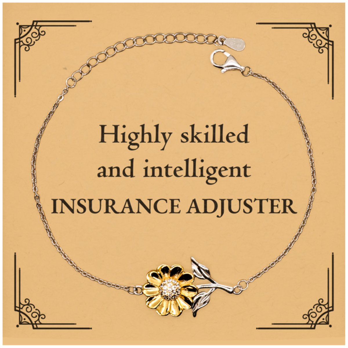 Best Insurance Adjuster Gifts, Highly skilled and intelligent, Appreciation Birthday Sunflower Bracelet for Insurance Adjuster, Men, Women, Friends, Coworkers - amangnyshop