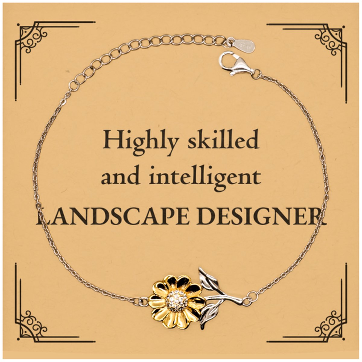 Best Landscape Designer Gifts, Highly skilled and intelligent, Appreciation Birthday Sunflower Bracelet for Landscape Designer, Men, Women, Friends, Coworkers - amangnyshop