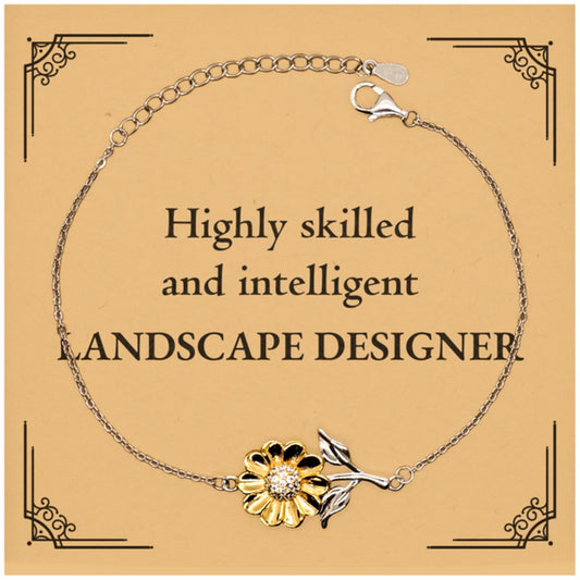 Best Landscape Designer Gifts, Highly skilled and intelligent, Appreciation Birthday Sunflower Bracelet for Landscape Designer, Men, Women, Friends, Coworkers - amangnyshop