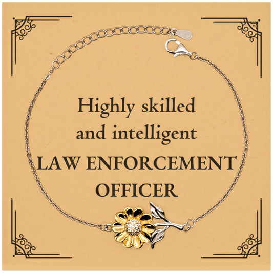 Best Law Enforcement Officer Gifts, Highly skilled and intelligent, Appreciation Birthday Sunflower Bracelet for Law Enforcement Officer, Men, Women, Friends, Coworkers - amangnyshop