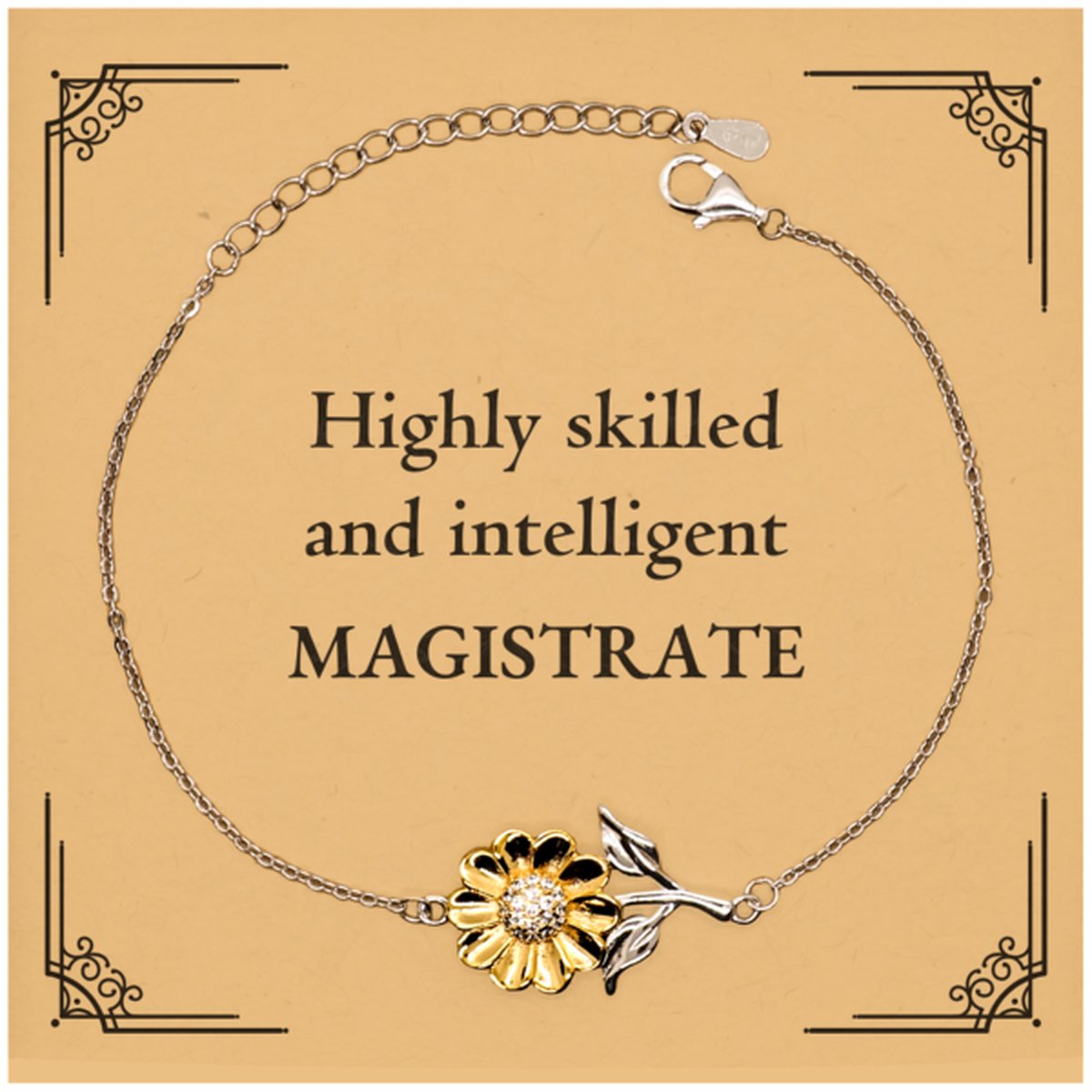 Best Magistrate Gifts, Highly skilled and intelligent, Appreciation Birthday Sunflower Bracelet for Magistrate, Men, Women, Friends, Coworkers - amangnyshop