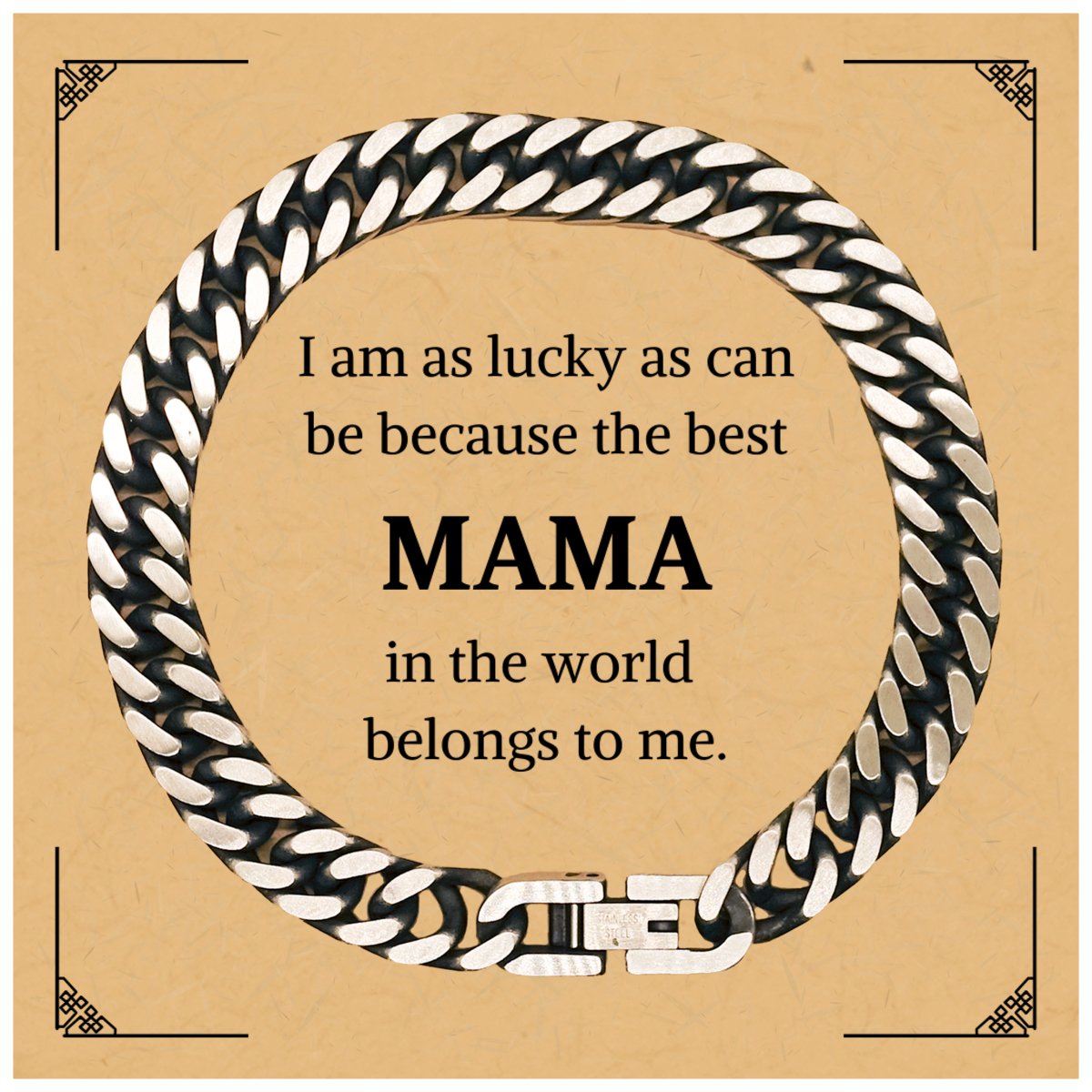 Best Mama in the World Cuban Link Chain Bracelet for Mothers Day Gift, Unique Engraved Jewelry for Mom to Show Love and Appreciation, Birthday Graduation Jewelry, Confidence Inspirational Gift for Her - amangnyshop