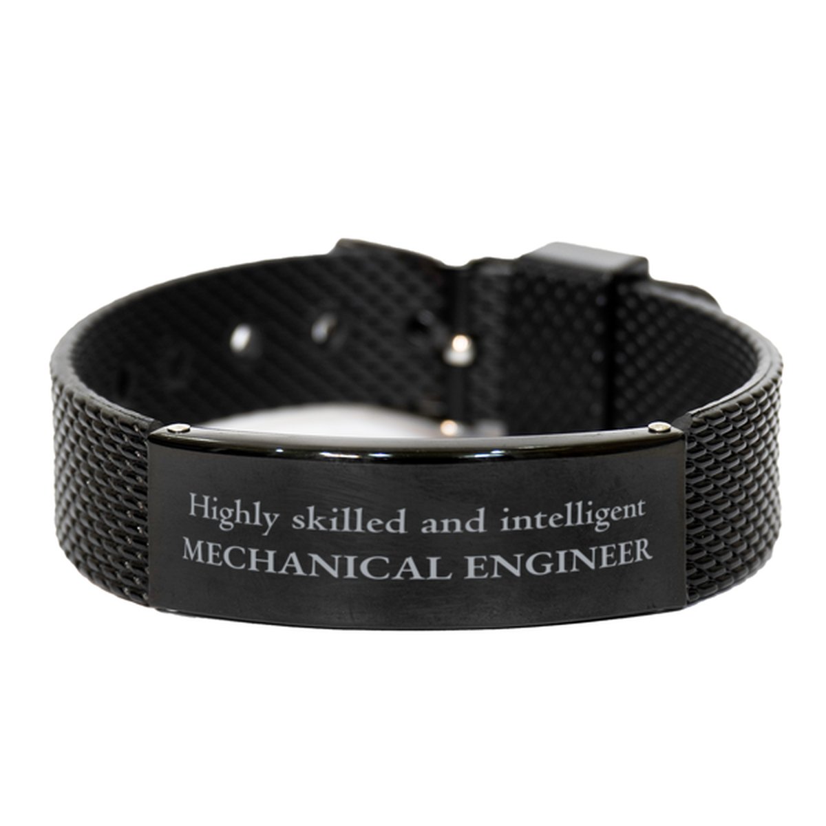 Best Mechanical Engineer Gifts, Highly skilled and intelligent, Appreciation Birthday Black Shark Mesh Bracelet for Mechanical Engineer, Men, Women, Friends, Coworkers - amangnyshop