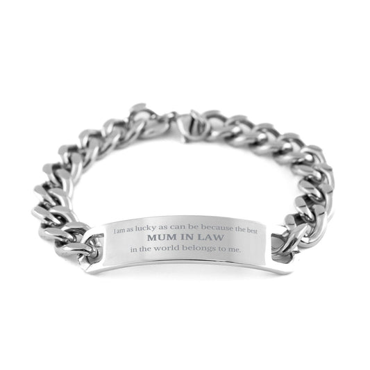 Best Mum In Law Cuban Chain Stainless Steel Bracelet - Perfect Gift for Mothers Day, Christmas, and Birthday, Engraved with Love and Appreciation - amangnyshop