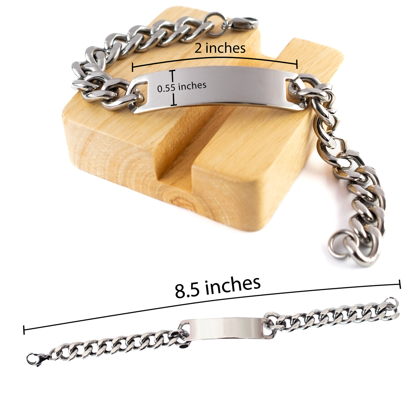 Customizable Cuban Chain Stainless Steel Bracelet