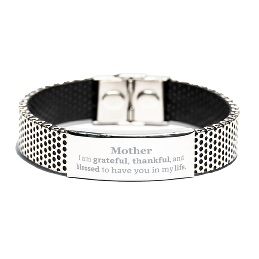 Mother Appreciation Gifts, I am grateful, thankful, and blessed, Thank You Stainless Steel Bracelet for Mother, Birthday Inspiration Gifts for Mother