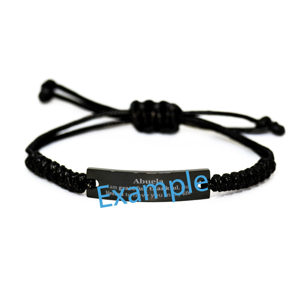 Customizable Black Rope Bracelet