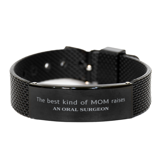 Regalos divertidos para mamá cirujana oral, el mejor tipo de mamá cría a un cirujano oral, cumpleaños, día de la madre, linda pulsera de malla de tiburón negro para mamá cirujana oral