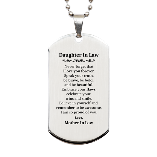 daughter in law silver dog tag never forget that i love you forever inspirational daughter in law birthday unique gifts from mother in law