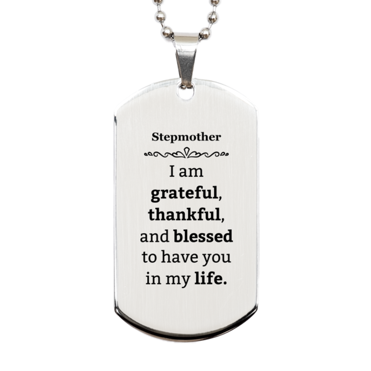 stepmother appreciation gifts i am grateful thankful and blessed thank you silver dog tag for stepmother birthday inspiration gifts for stepmother