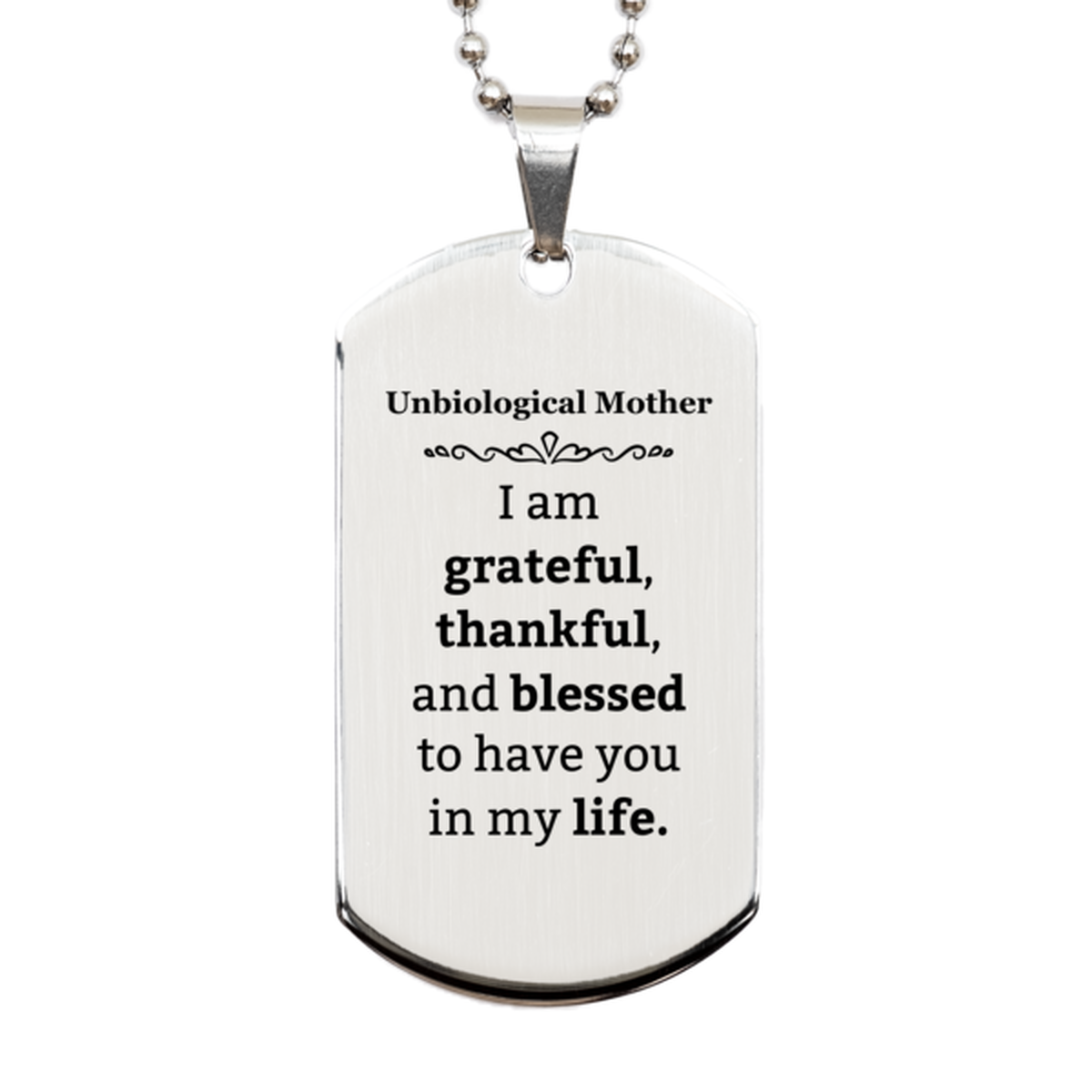 unbiological mother appreciation gifts i am grateful thankful and blessed thank you silver dog tag for unbiological mother birthday inspiration gifts for unbiological mother