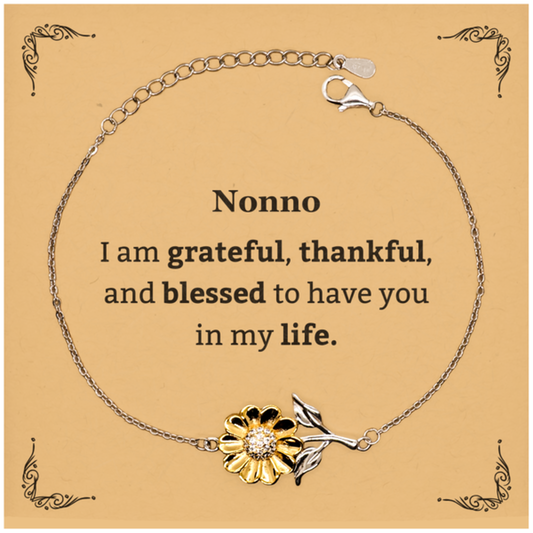 Nonno Appreciation Gifts, I am grateful, thankful, and blessed, Thank You Sunflower Bracelet for Nonno, Birthday Inspiration Gifts for Nonno