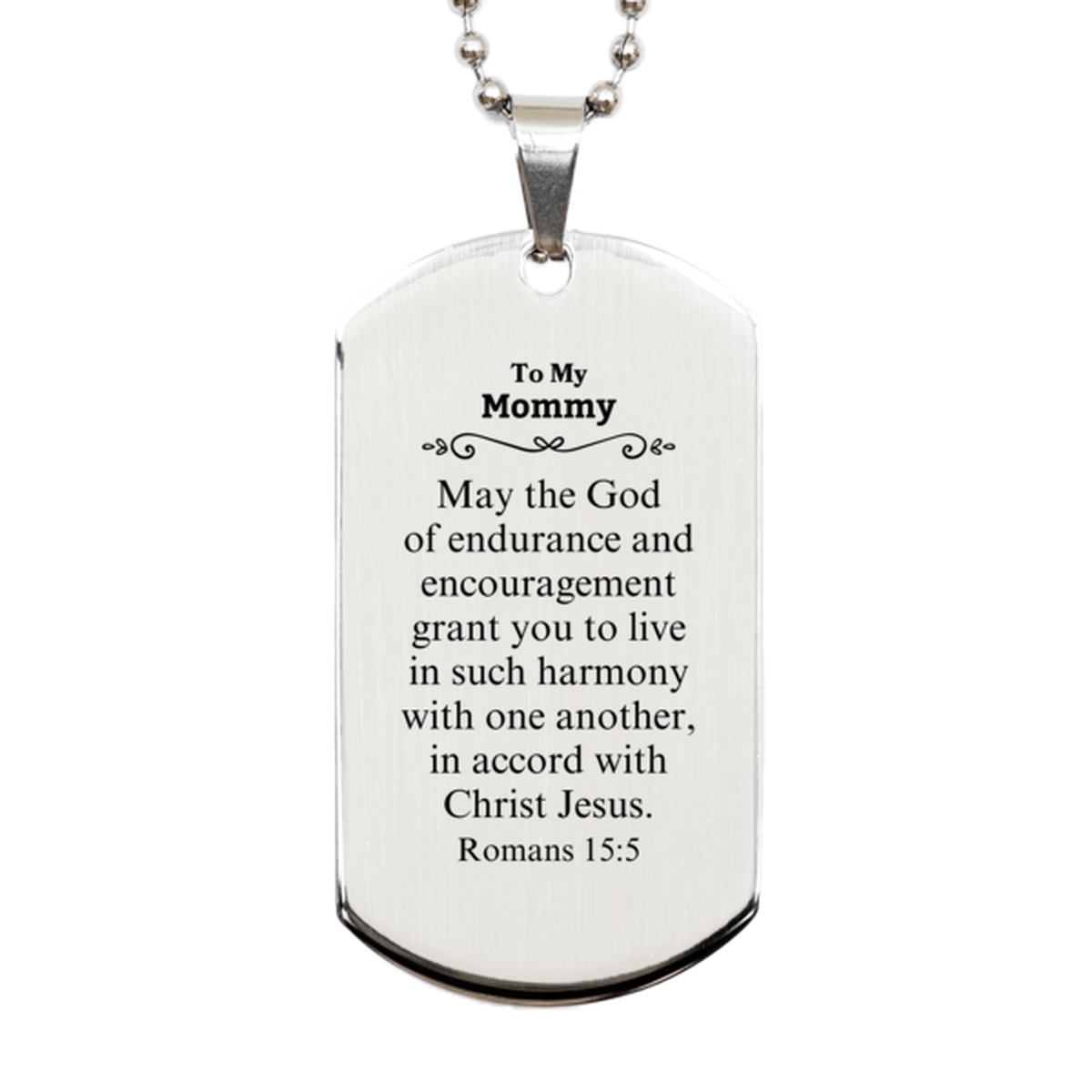 To My Mommy Gifts, May the God of endurance, Bible Verse Scripture Silver Dog Tag, Birthday Confirmation Gifts for Mommy