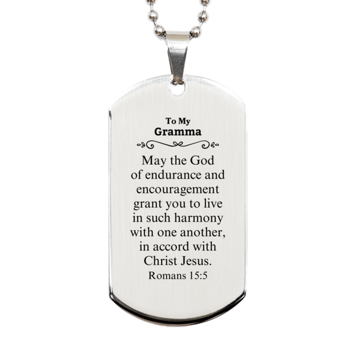 to my gramma gifts may the god of endurance bible verse scripture silver dog tag birthday confirmation gifts for gramma