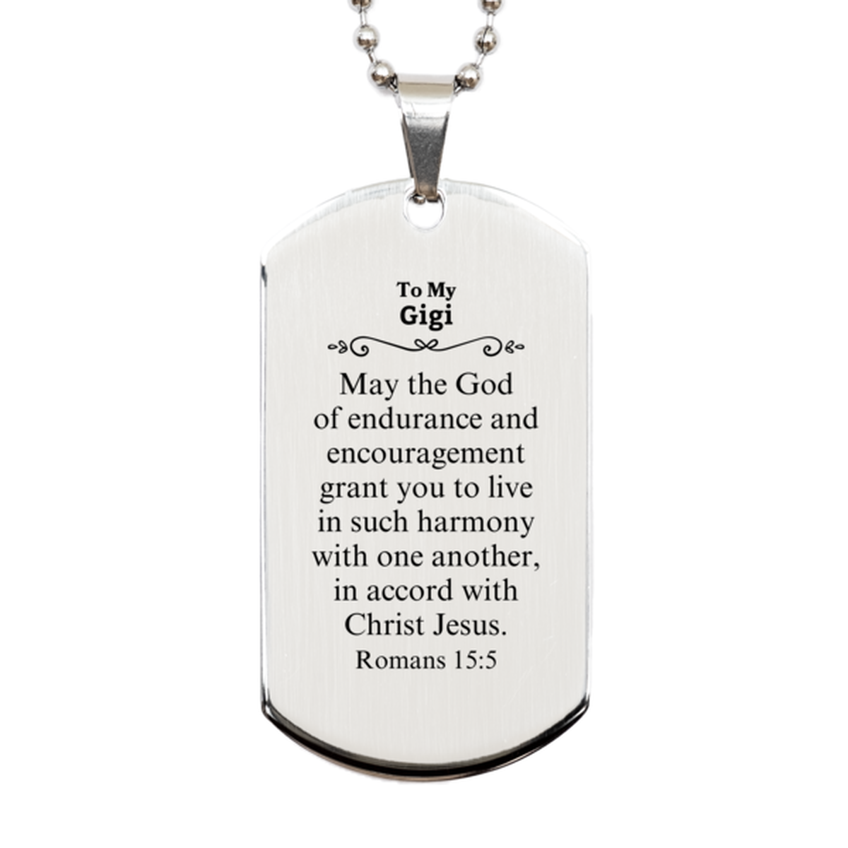 to my gigi gifts may the god of endurance bible verse scripture silver dog tag birthday confirmation gifts for gigi