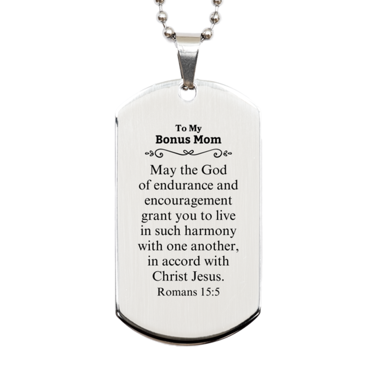 to my bonus mom gifts may the god of endurance bible verse scripture silver dog tag birthday confirmation gifts for bonus mom