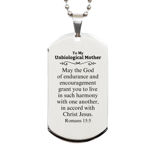 to my unbiological mother gifts may the god of endurance bible verse scripture silver dog tag birthday confirmation gifts for unbiological mother