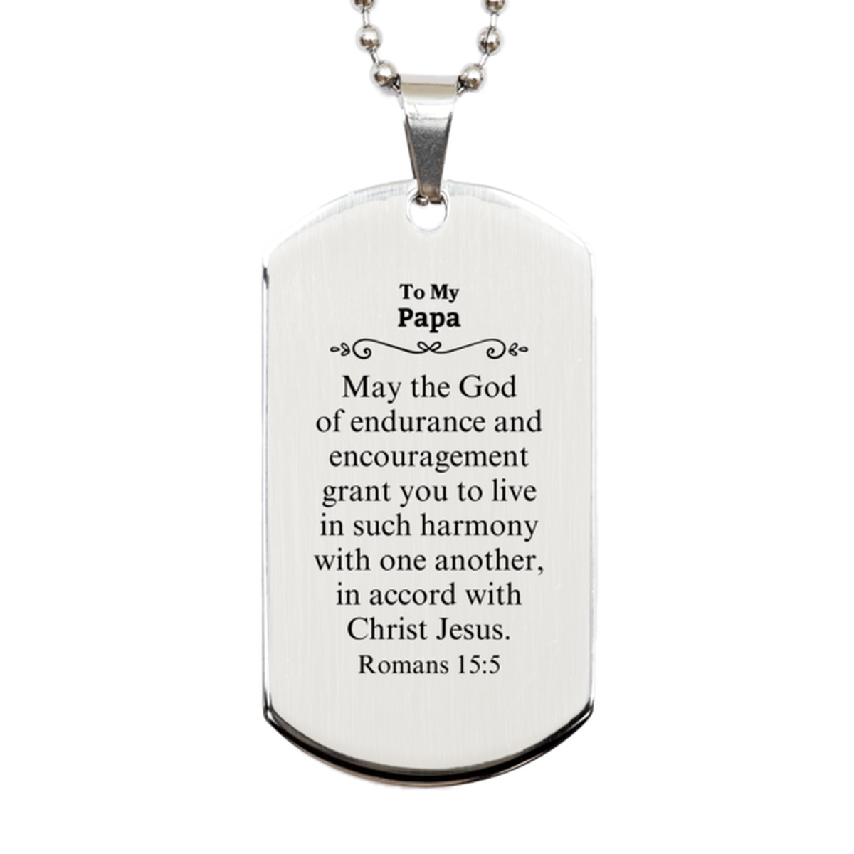 to my papa gifts may the god of endurance bible verse scripture silver dog tag birthday confirmation gifts for papa