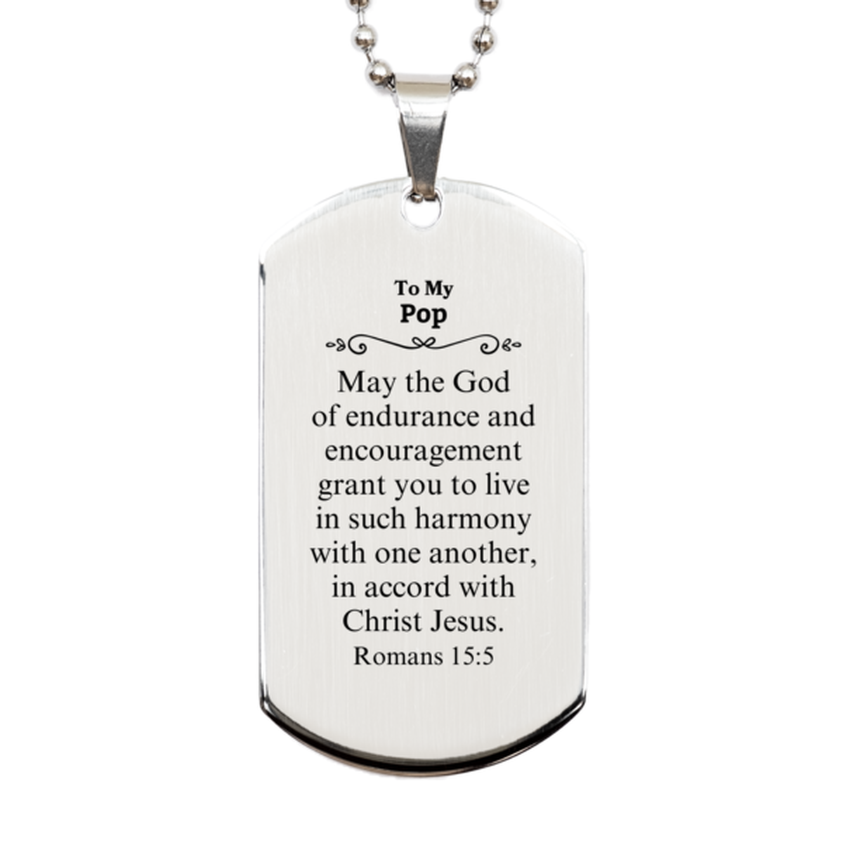 to my pop gifts may the god of endurance bible verse scripture silver dog tag birthday confirmation gifts for pop