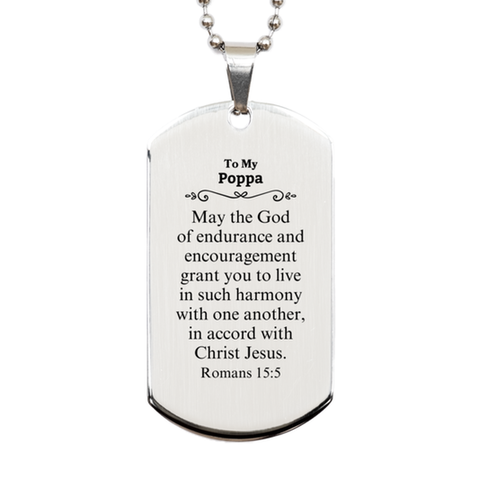 to my poppa gifts may the god of endurance bible verse scripture silver dog tag birthday confirmation gifts for poppa