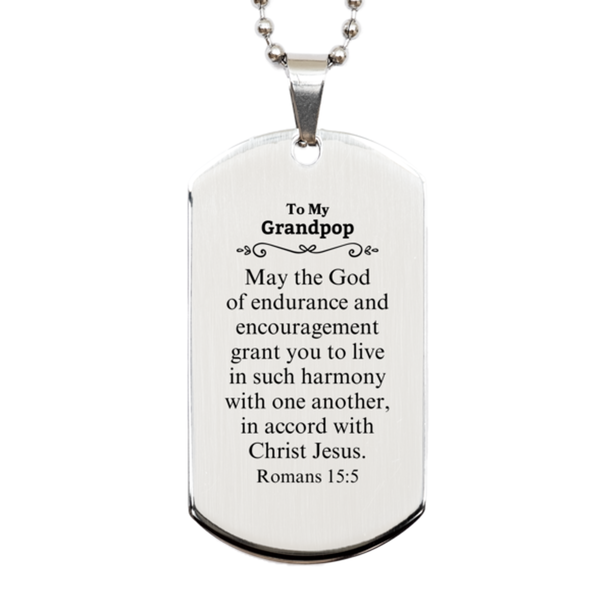 to my grandpop gifts may the god of endurance bible verse scripture silver dog tag birthday confirmation gifts for grandpop