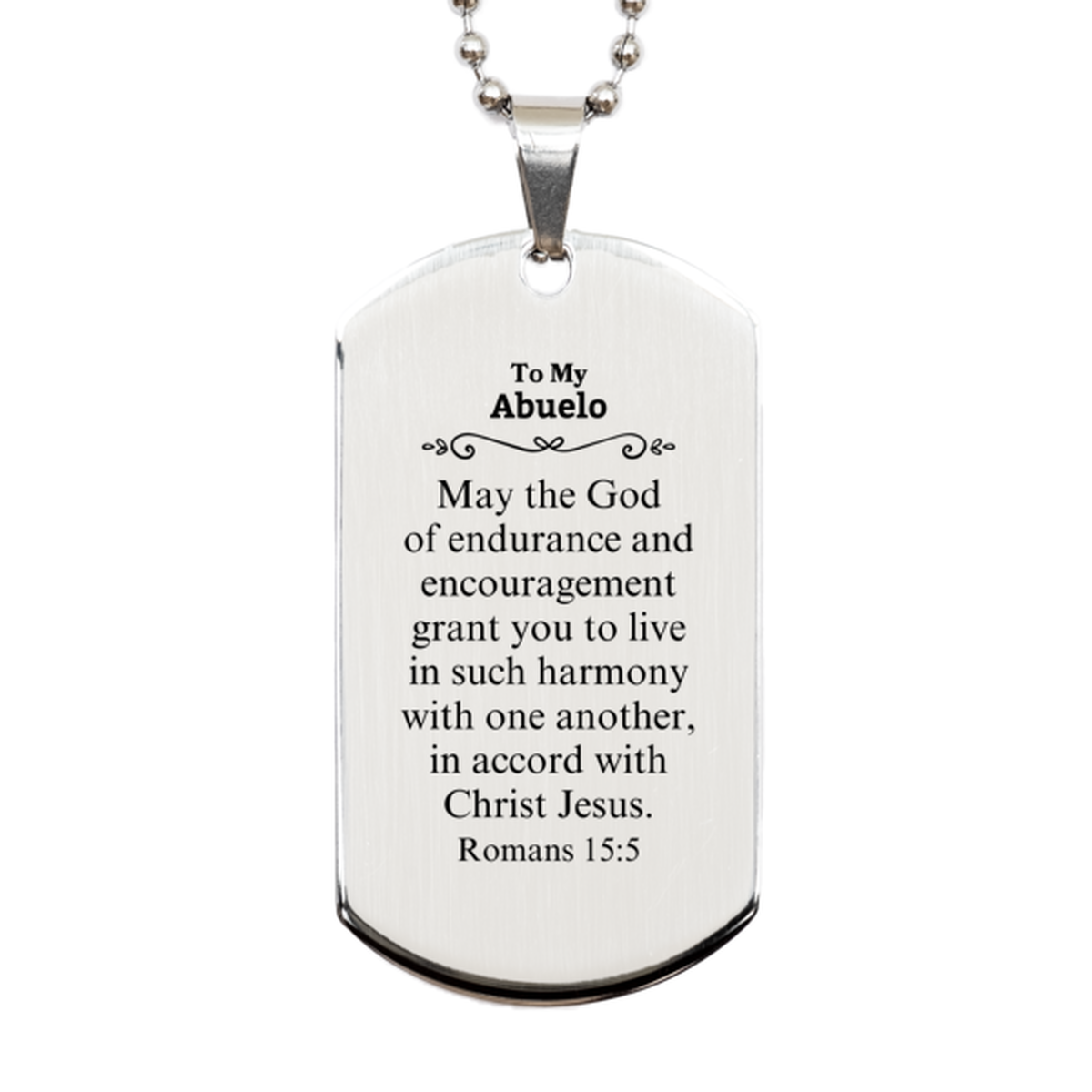 to my abuelo gifts may the god of endurance bible verse scripture silver dog tag birthday confirmation gifts for abuelo