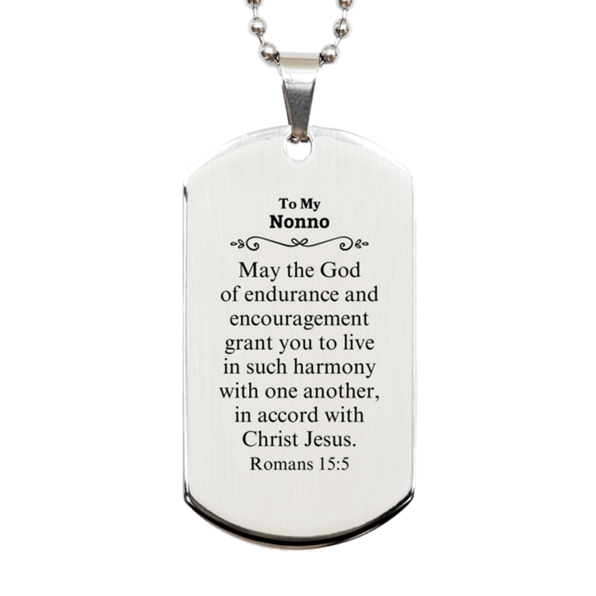 To My Nonno Gifts, May the God of endurance, Bible Verse Scripture Silver Dog Tag, Birthday Confirmation Gifts for Nonno