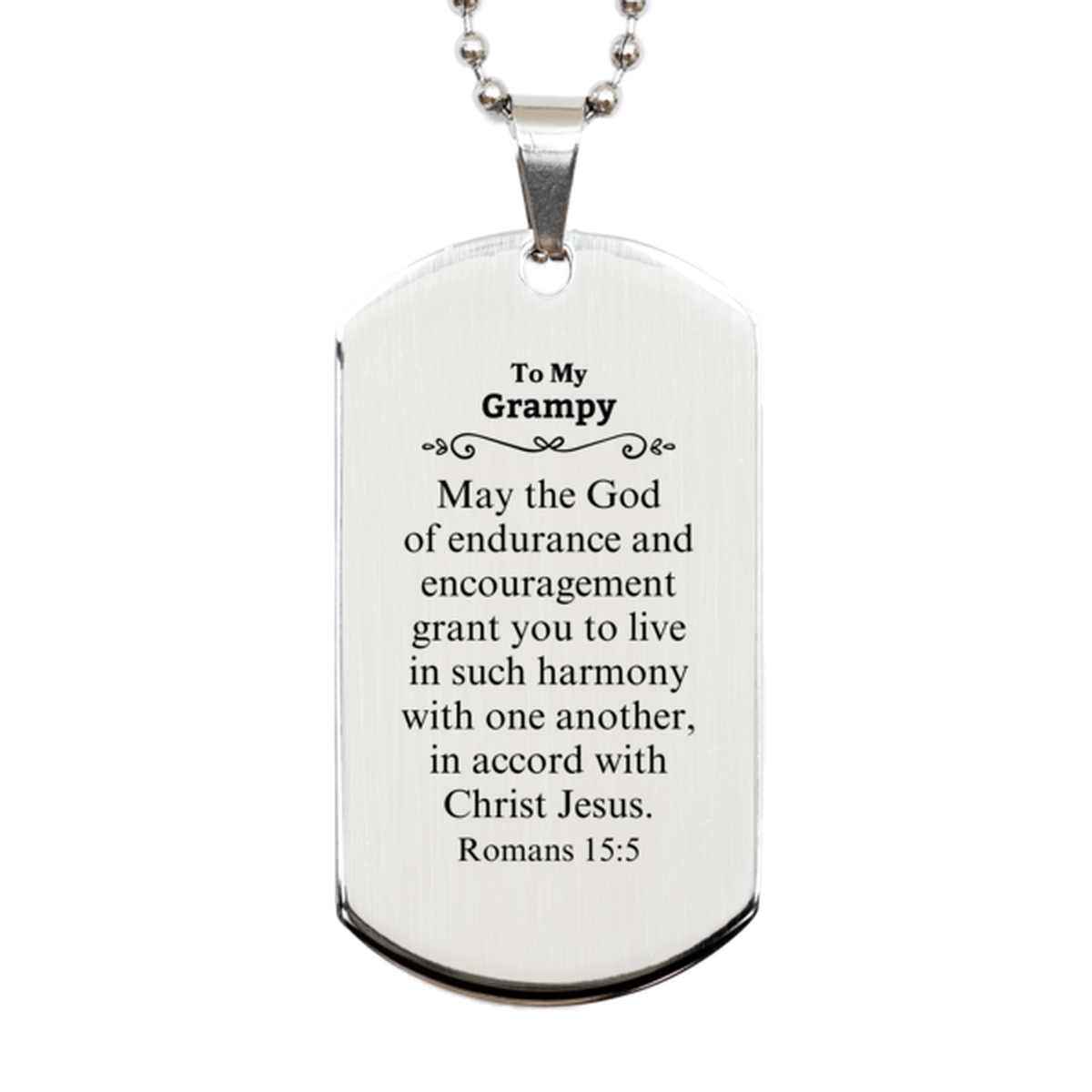 to my grampy gifts may the god of endurance bible verse scripture silver dog tag birthday confirmation gifts for grampy