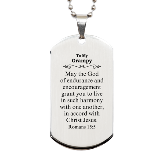 to my grampy gifts may the god of endurance bible verse scripture silver dog tag birthday confirmation gifts for grampy