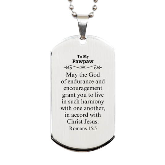 to my pawpaw gifts may the god of endurance bible verse scripture silver dog tag birthday confirmation gifts for pawpaw